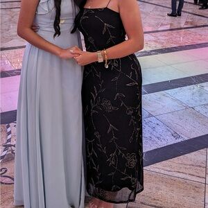 VINTAGE Y2K gold flower black formal dress size 0-2